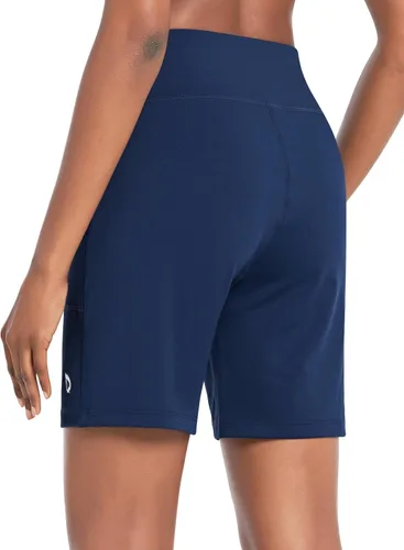 Miniatura 3 de BALEAF - Bermudas de correr para mujer, shorts largos deportivos de cintura alta con bolsillos