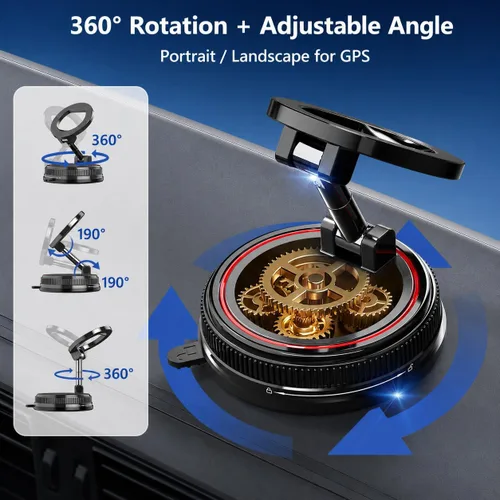 Miniatura 5 de Soporte magnético para teléfono de automóvil, compatible con MagSafe, soporte de automóvil con succión al vacío de 108 libras, soporte magnético