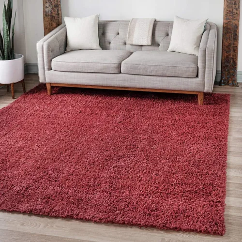 Miniatura 55 de Unique Loom Davos Shag Collection - Alfombra de área, color liso (4 pies 1 pulgada x 6 pies 1 pulgada, rectangular, color pimienta)