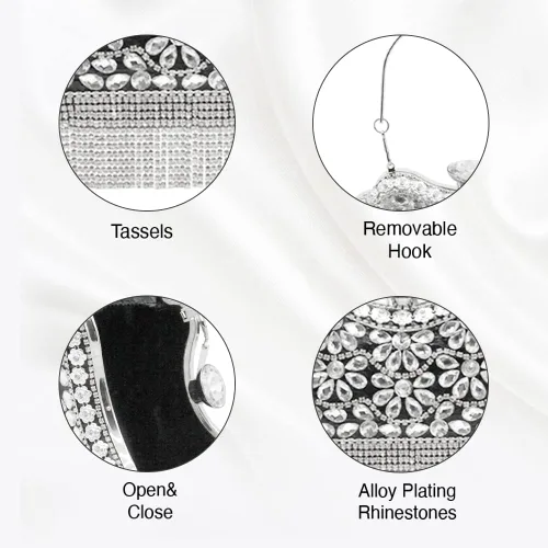Miniatura 4 de Olixi Lip Shape Clutch Purse for Women Evening Bag Glitter Luxury Purse Fashion Tassel Handbag for Wedding Party Prom