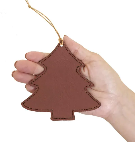 Miniatura 2 de LaserGram Personalized Christmas Ornament, World's Greatest Coworker, Faux Leather, Custom Laser Engraved Gift Idea (Tree Shape, Dark Brown)