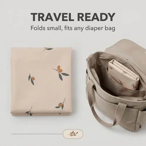 Miniatura 4 de Cambiador de bebé de cuero vegano - Cambiador portátil lavable, cambiador plegable de viaje para bebé, regalos de ducha para recién nacidos y niños