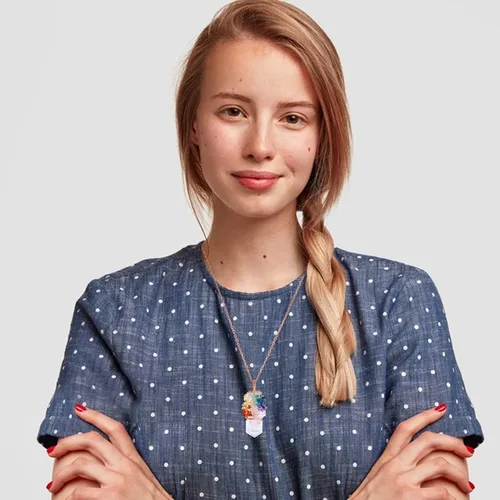 Miniatura 10 de Collar con colgante de árbol de la vida de 7 chakras naturales de cristal curativo de reiki, joyería para mujer para buena suerte, meditación