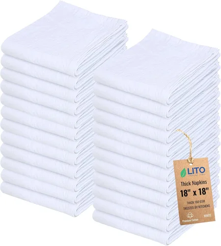 Miniatura 45 de Toallas de saco de harina Toalla de té para manualidades, plato de cocina, toalla de algodón en blanco para bordado, funda de lino para hornear