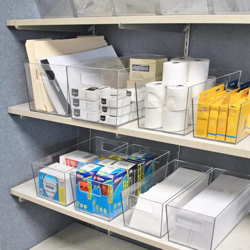 Miniatura 6 de Azar Displays 556237 - Organizador grande de plástico transparente con asa, almacenamiento de despensa, organizador de cocina y refrigerador