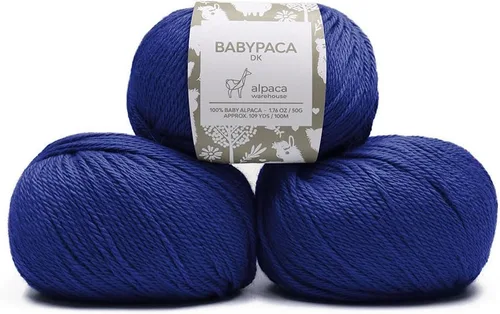 Miniatura 54 de 100% Hilo de Lana de Alpaca Bebé (Juego de 3 Madejas, 150 Gramos) Peso DK - Hecho en Perú - Celestialmente Suave y Perfecto para Tejer y Ganchillo