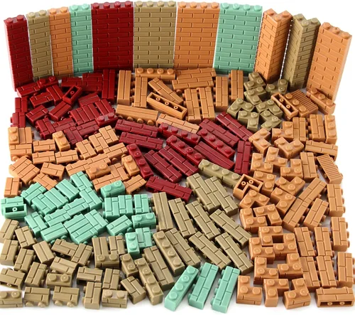 Miniatura 9 de Juego de ladrillos de perfil de mampostería a granel de 260 piezas de bloques de construcción para pared de construcción de casas, piezas MOC