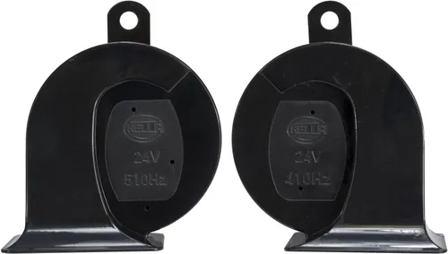 Miniatura 7 de HELLA 940800821 Kit de bocina de trompeta BX negra de 24 V (ajuste universal)