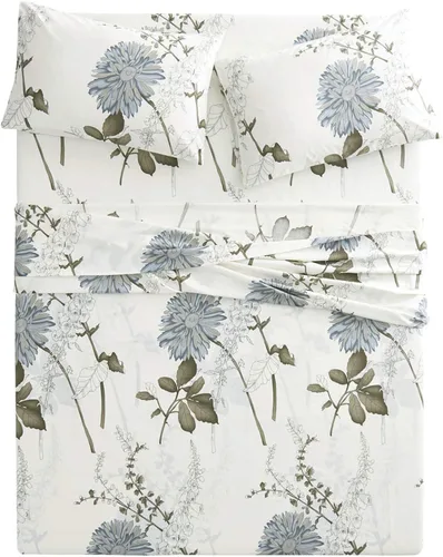Miniatura 3 de Wake In Cloud - Sábanas florales, 100% algodón, juego de sábanas de 4 piezas, ropa de cama estética vintage con diseño botánico de flores shabby