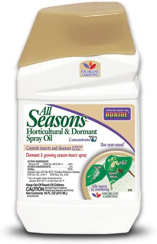 Bonide All Seasons Aceite en Spray Hortícola y Latente, Concentrado de 16 oz, Prevención de Enfermedades y Eliminador de Insectos para Jardinería