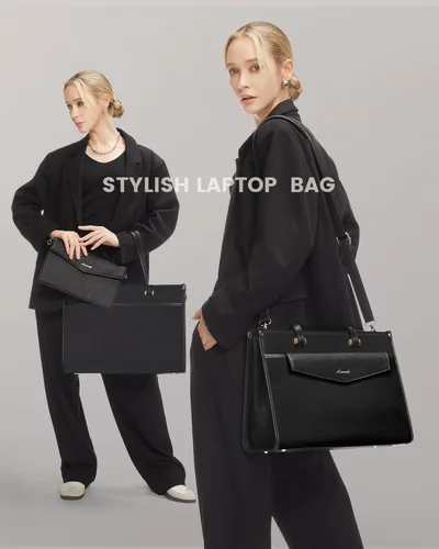 Miniatura 2 de LOVEVOOK Bolsa de mano para laptop para mujer, bolsa de trabajo profesional 2 en 1 de 15.6 pulgadas, maletín de negocios con bolso de mano, bolso