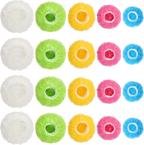 Miniatura 8 de 70 piezas de tapas para cuencos, 5 tamaños de cubiertas de plástico para alimentos con elástico, tapas de colores para cuencos reutilizables