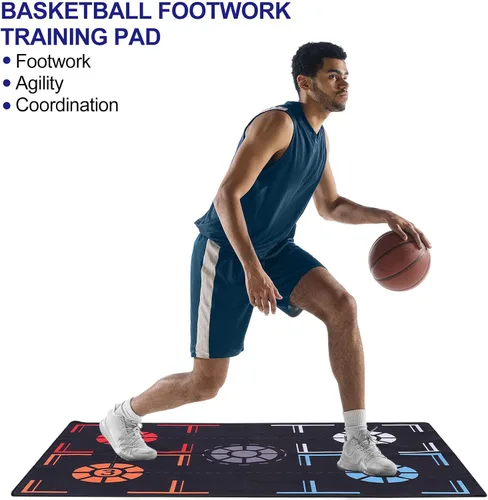 Miniatura 7 de Patikil Alfombra de Entrenamiento de Baloncesto - Almohadilla de Goma Antideslizante con Recordatorio de Puntada y Control de Balón para Mejor