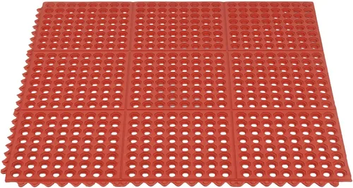 Miniatura 11 de ROVSUN Paquete de 4 tapetes de goma entrelazados de 36 x 36 pulgadas para restaurante, cocina, bar, garaje, suelos antifatiga, antideslizante