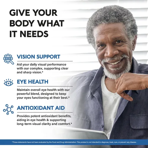 Miniatura 3 de Vitaminas oculares – Suplementos de luteína y zeaxantina – Suplemento a base de AREDS2 para personas mayores y adultos – Salud ocular y apoyo visual