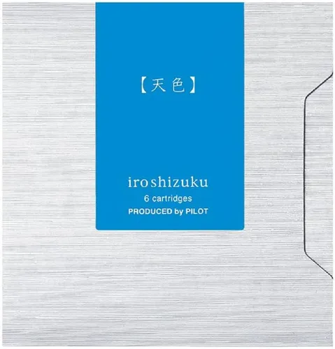 Pilot Iroshizuku - Cartuchos de tinta para pluma estilográfica AMA-IRO (azul cielo) 6 piezas IRF-6S-AMA con adhesivo Kanji Love