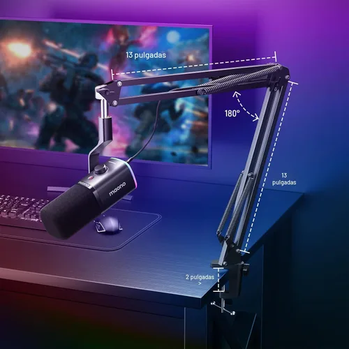 Miniatura 8 de MAONO Kit de micrófono XLR/USB para juegos: micrófono dinámico para PC para transmisión y podcast, soporte de software, botón de silencio, control