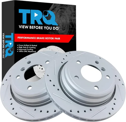 Miniatura 183 de TRQ Juego de rotores de freno de rendimiento trasero con revestimiento G premium compatible con Mazda 6 2014-2021