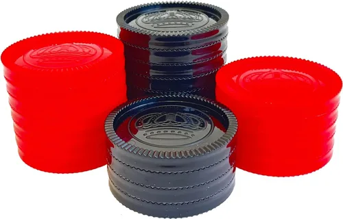 Miniatura 3 de SEETOOOGAMES 24 piezas de 3 pulgadas Jumbo piezas de repuesto a cuadros solamente-12rojo, 12negro