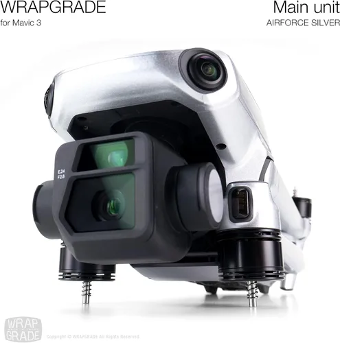 Miniatura 6 de WRAPGRADE Adhesivos de piel completa para DJI Mavic 3 / Mavic 3 Classic (Airforce Silver)