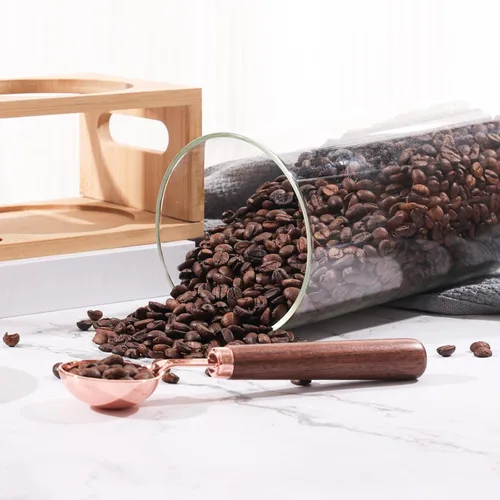 Miniatura 9 de ZOMUIA Contenedores de Café de Vidrio Herméticos Frascos de Almacenamiento de Granos de Café con Estante, 2 Piezas 44oz Organizador de Estación