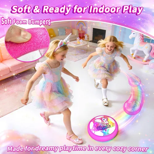 Miniatura 6 de Pelota de fútbol voladora de unicornio para niñas, juguetes de aire flotantes iluminados para niñas de 3, 4, 5, 6, 7, 8, 9, 10, 11, 12 años, juguete