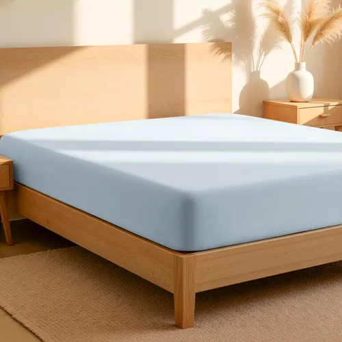 Miniatura 22 de Bare Home Sábana bajera ajustable 100 % algodón orgánico tamaño Queen, tejido de percal crujiente, ligera y transpirable, sábana bajera de bolsillo