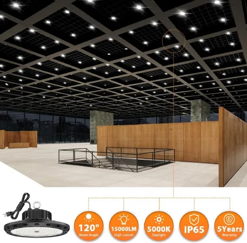 Miniatura 3 de Luz de bahía alta UFO LED 100W 15000 lúmenes【Ahorro energético, reemplaza 400W MH/HPS】 Voltaje amplio 100-277V para almacén, tienda, fábrica, taller