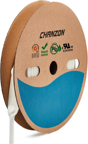 Miniatura 113 de CHANZON - Tubo termorretráctil de poliolefina de 2:1, relación 3/16" (5mm), rollo de 8 pies (2.5M de longitud total), funda transparente