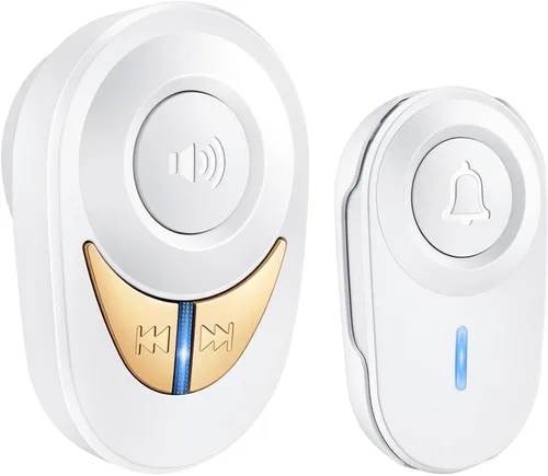 Miniatura 9 de Timbre inalámbrico, 1300 pies de largo alcance, 48 campanadas y 5 niveles de volumen, botón impermeable IP66, receptor enchufable con bocina