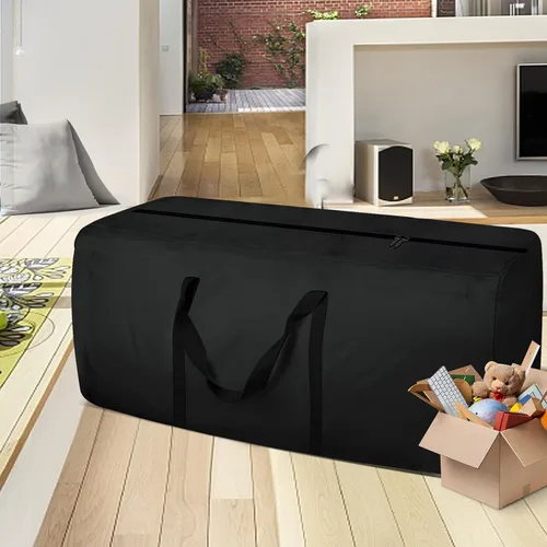 Miniatura 6 de Bolsa de almacenamiento para cojines de patio, 68 pulgadas, extra grande, impermeable, para exteriores, con cremalleras y asas para muebles