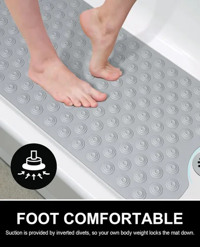 Miniatura 9 de OTHWAY Alfombrilla de baño sin ventosa: tapete de baño extra largo de 39 x 16 pulgadas, perfecto para bañeras ordinarias o reacabadas │Hecho de goma