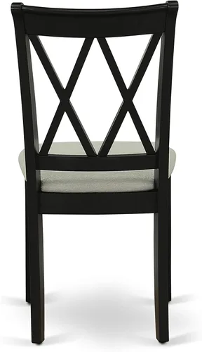 Miniatura 12 de East West Furniture DLCL5-BLK-C - Juego de mesa de comedor de 5 piezas, incluye una mesa de comedor redonda con gotas y 4 sillas tapizadas de tela