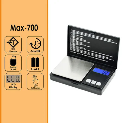 Miniatura 3 de American Weigh Scales Báscula de bolsillo portátil compacta de la serie MAX, escala de gramos para alimentos pequeños, escala de joyería, 24.69 oz x