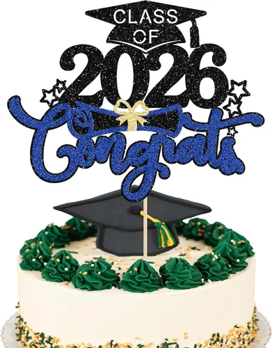 Miniatura 25 de 1 pieza de decoración de pastel de graduación 2023 con purpurina de felicitaciones 2023 para pastel de graduación 2023 temática de graduación