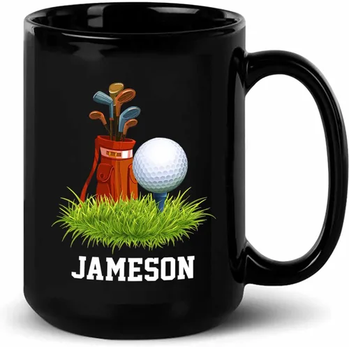 Miniatura 16 de Taza de café de fútbol personalizada con nombre, regalos para hombres, mujeres, amantes del fútbol, taza de cerámica negra personalizada de 11 onzas