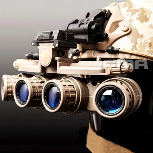 Miniatura 5 de FMA Airsoft Caza Tactical GPNVG18 Modelo simulado Gafas de visión nocturna sin función, prismáticos de cuatro tubos y L4G19 NVG Soporte de casco