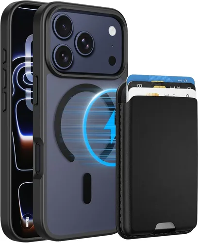 Miniatura 14 de Funda magnética para iPhone 12 Pro Max, cartera magnética desmontable con soporte para tarjetas, [compatible con MagSafe] grado militar, a prueba