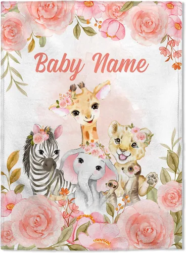 Miniatura 7 de FLOCHIL Manta de bebé personalizada para niñas, manta de bebé personalizada con nombre, manta de bebé de conejo personalizada, regalo para baby