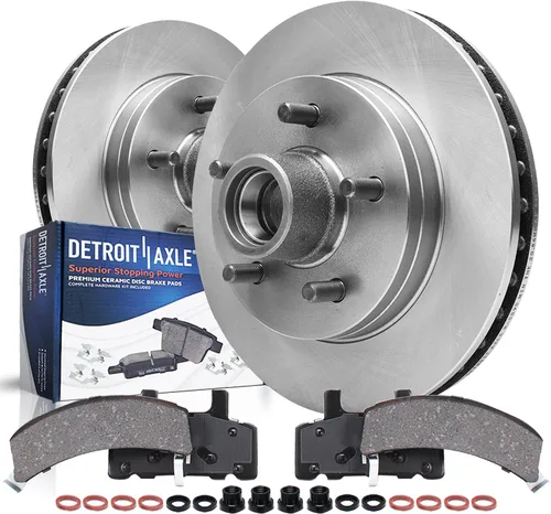 Miniatura 46 de Detroit Axle - Kit de freno delantero para Volkswagen Golf Jetta City Beetle Rotores de freno de disco de repuesto pastillas de freno de cerámica