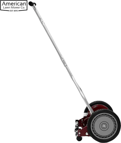 Miniatura 52 de American Lawn Mower Company 1204-14 Cortacésped de carrete de empuje de 4 hojas de 14 pulgadas, color rojo