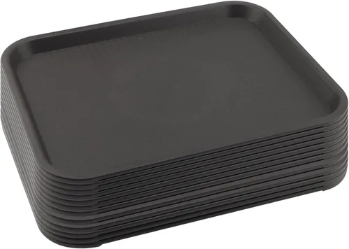 Miniatura 21 de Paquete de 5 bandejas azules de comida rápida de 13.8 x 10.6 pulgadas, bandejas rectangulares grandes para servir restaurante, bandejas de plástico