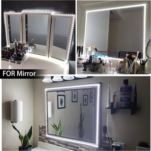 Miniatura 3 de MYPLUS - Tira de luces LED de color blanco, 16.4 pies, luz diurna blanca de 6000 K, cinta de luces LED con 700 lúmenes regulables y 300 LEDs, tira