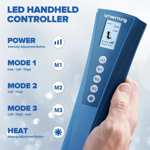 Miniatura 2 de Masajeador de piernas con compresión de aire y calor - Regalo ideal para Navidad, Día de la Madre y Día del Padre para hombres, mujeres, papá, mamá