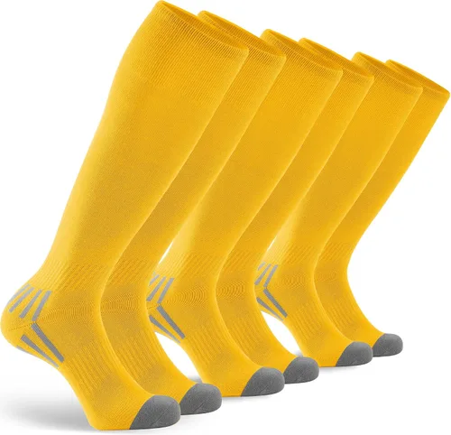 GRAPMKTG Paquete de 3 calcetines de fútbol, béisbol, sóftbol para jóvenes, mujeres y hombres, calcetines de fútbol hasta la rodilla para niños y