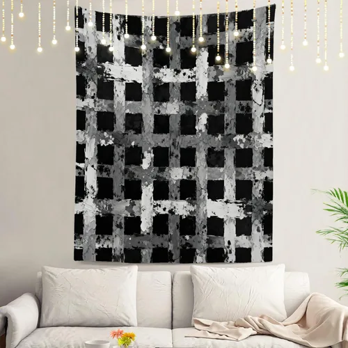 Miniatura 33 de Shrahala Tapiz japonés para colgar en la pared, moderno patrón abstracto de hojas, tapiz grande para dormitorio y sala de estar