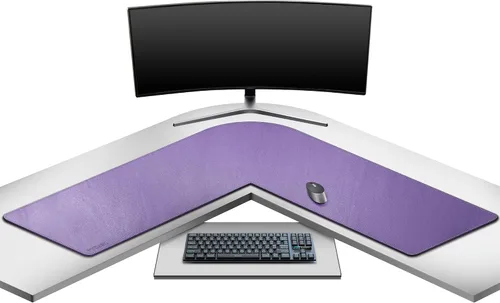 Miniatura 13 de Mydours Almohadilla de escritorio en forma de L, (38"+38") x 13" gran almohadilla de escritorio de cuero PU en esquina, almohadilla de mouse
