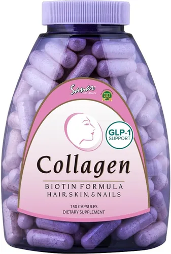 Sanar Naturals Píldoras de Colágeno con Biotina, Vitamina C - Mejora la salud del cabello, la piel y las uñas - Promueve el crecimiento del cabello