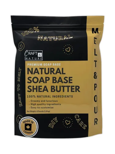 Craft & Nature 4 libras de manteca de karité natural hidratante glicerina derretir y verter base de jabón para hacer jabón