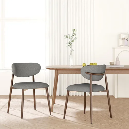 Miniatura 28 de MALOL Juego de 2 sillas de comedor, sillas de cocina con respaldo curvado con patas de metal y almohadillas antideslizantes, silla de comedor